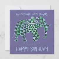 Elefante Nunca Esquece - Cartão de Aniversário 4