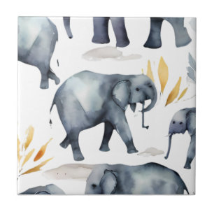Elefante - Padrão - Azulejo Cerâmico