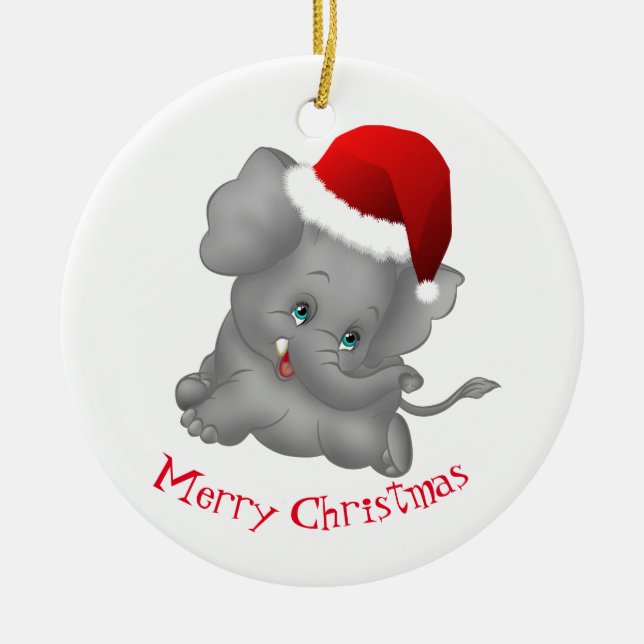 Elefante para Papais noeis de enfeites de natal (Frente)