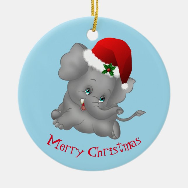 Elefante para Papais noeis de enfeites de natal (Frente)