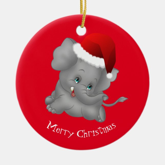 Elefante para Papais noeis de enfeites de natal (Frente)