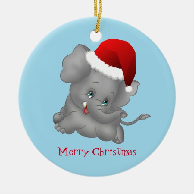 Elefante para Papais noeis de enfeites de natal (Frente)