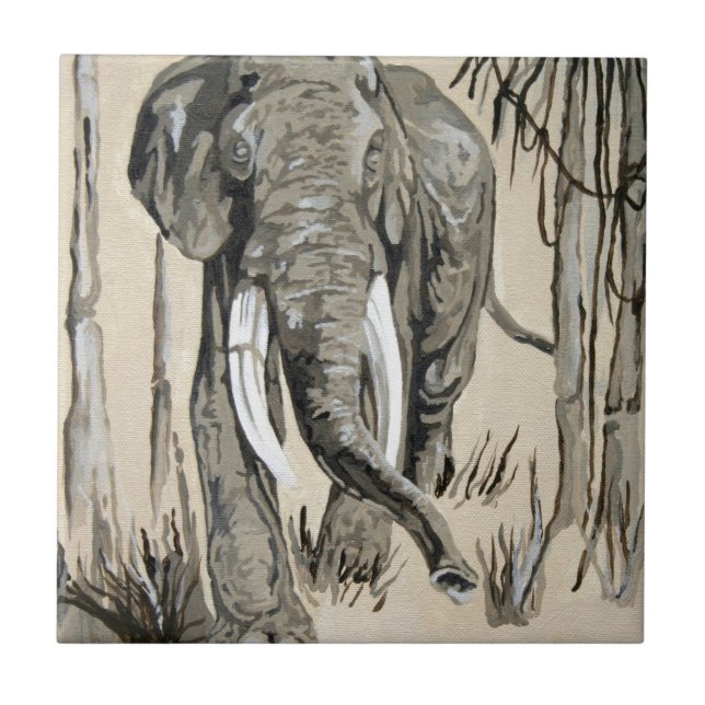 Elefante Passando Pela Arte De Savana (Frente)