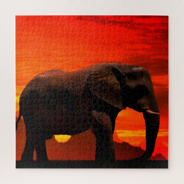 Elefante Quebra-cabeça Sunset (Vertical)