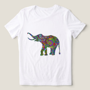 Elefante retro colorido 2 das flores