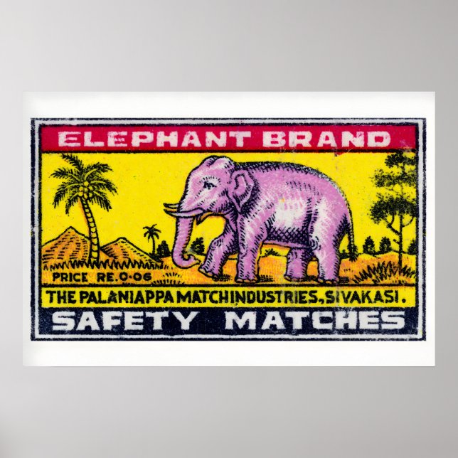 Elefante Rosa - Impressão Caixa de Fósforos - Pare (Frente)