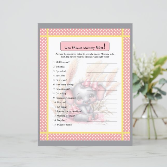 Elefante Rosa Que Conhece O Jogo Da Mamãe (Em pé/Frente)