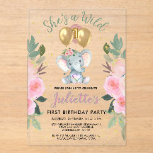 Elefante-Rosa Selvagem Primeiro Aniversário