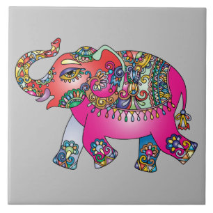 Elefante vibrante da mandala da cor