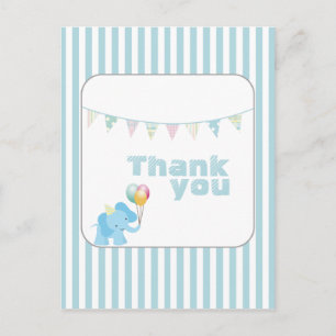 Elefantes azuis obrigado seu cartão postal