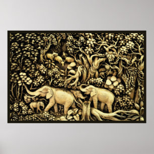 Elefantes da selva 26 x 24 posters