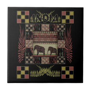 Elefantes de mantas étnicas da Índia