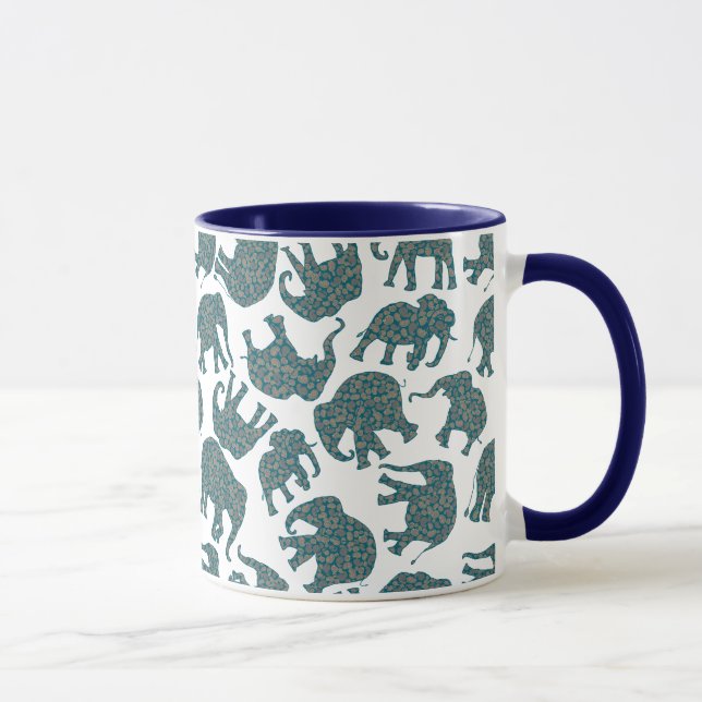 Elefantes Ditzy Paisley personalizados na caneca b (Direita)