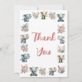 Elefantes e Cartões de agradecimentos de Flores Se