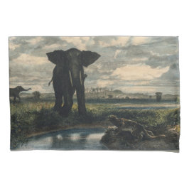 Elefantes e Pantera no Deserto Indiano