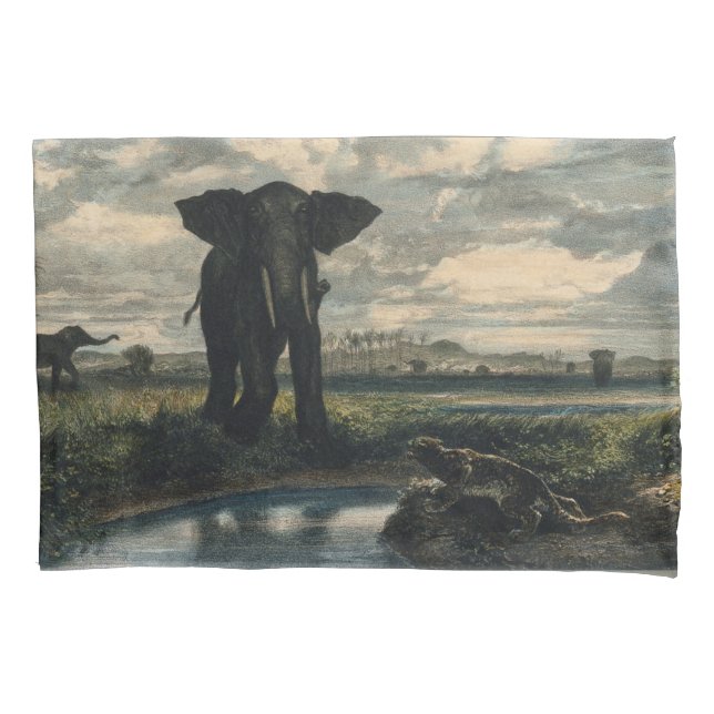 Elefantes e Pantera no Deserto Indiano (Frente-Esquerda)