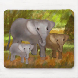 Elefantes na floresta húmida Mousepad
