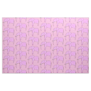 Elefantes Rosa com Tecido Personalizado do White B