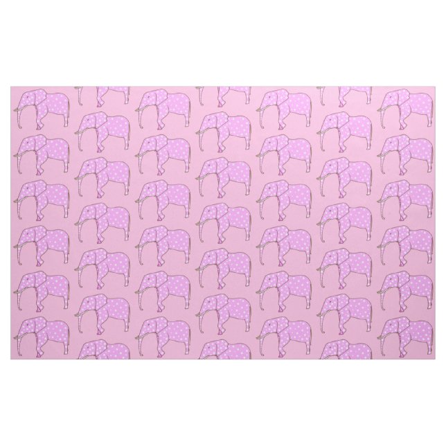 Elefantes Rosa com Tecido Personalizado do White B (Fat Quarter)