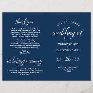 Elegance Classy Wedding Ceremony dobrável program