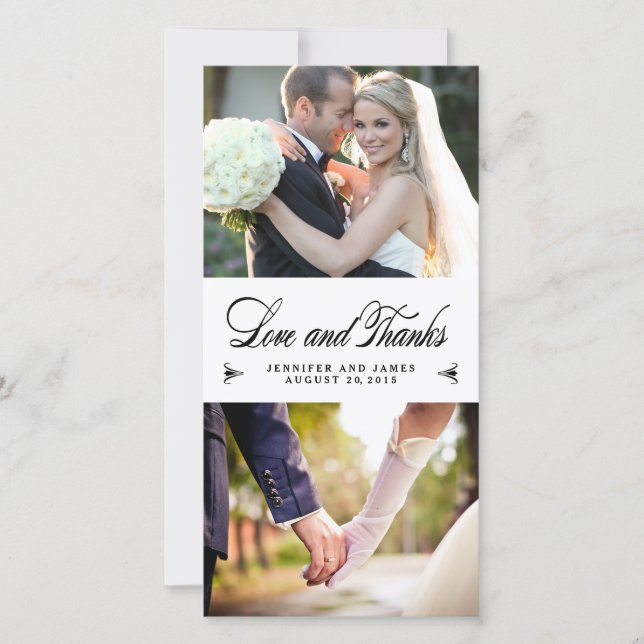 Elegance Collage Wedding Obrigado Cartão com fotos (Frente)