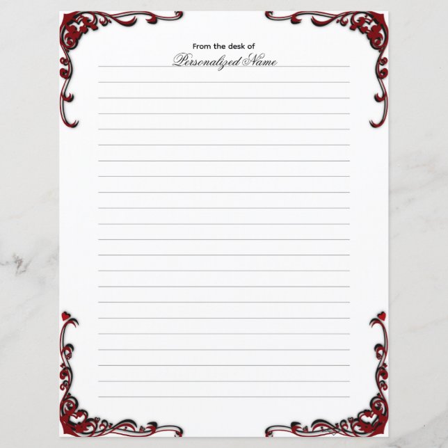 Elegância Barroca - Folha de Papel em Branco (Frente)