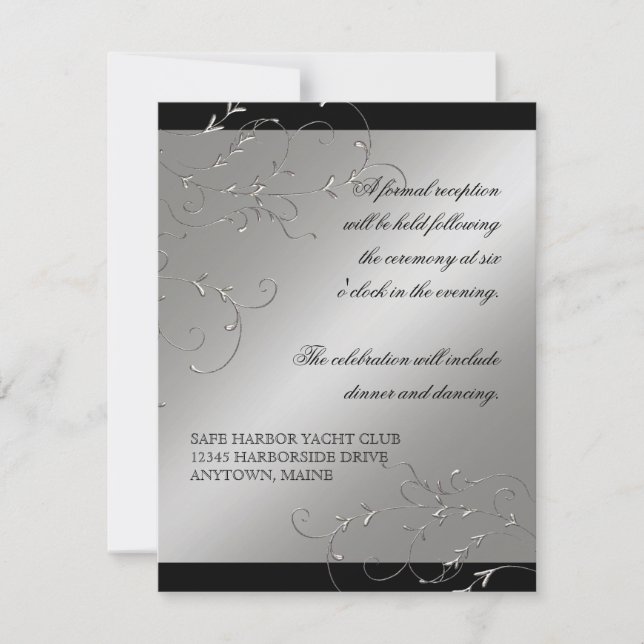 Elegância Black Tie, Convites de Recepção (Frente)