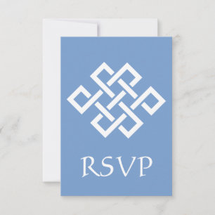 Elegância Chinesa na Placa RSVP Periwinkle