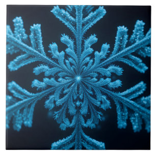 Elegância Congelada: Floco de Neve Azul Intriciado