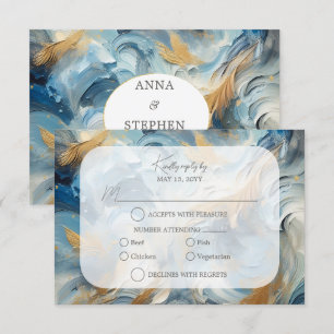 Elegância Contemporânea: RSVP Dourado Branco Azul