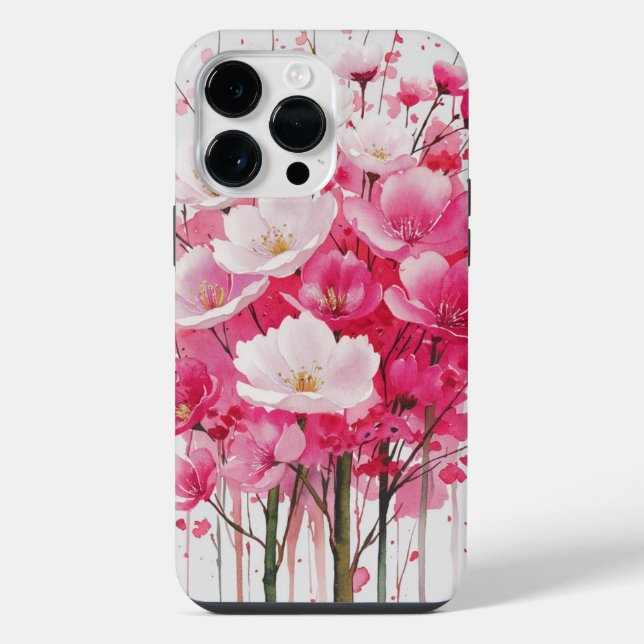 Elegância de Cherry Blossom - Design Floral de Aqu (Verso)