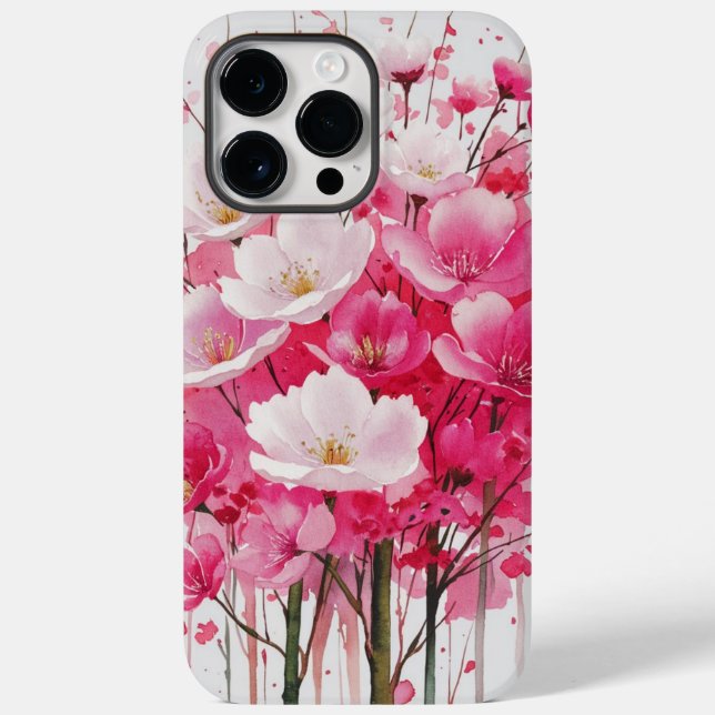 Elegância de Cherry Blossom - Design Floral de Aqu (Verso)