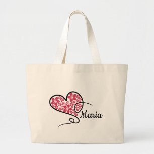 Elegância de Coração: Bolsa Grande Tote Doodle & F
