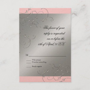 Elegância de empate preto, placa de resposta RSVP