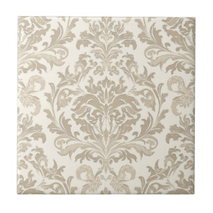 Elegância de Marfim Barroco Damasko Clássico Antig