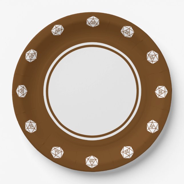 Elegância de Mesa em Prato de Papel Chocolate (Frente)