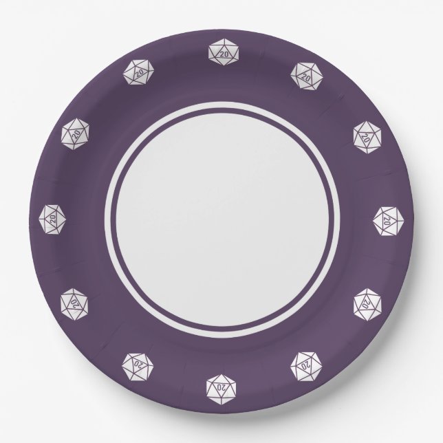 Elegância de Mesa em Prato de Papel Roxo (Frente)