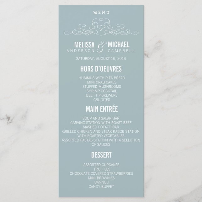 ELEGÂNCIA DE VINTAGEM | MENU DE CASAMENTO (Frente)
