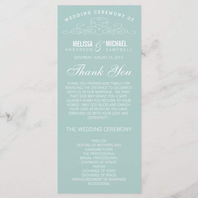 ELEGÂNCIA DE VINTAGEM | PROGRAMA DE CASAMENTO (Frente)