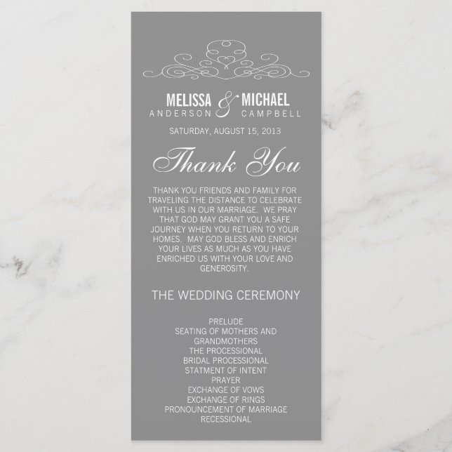 ELEGÂNCIA DE VINTAGEM | PROGRAMA DE CASAMENTO (Frente)