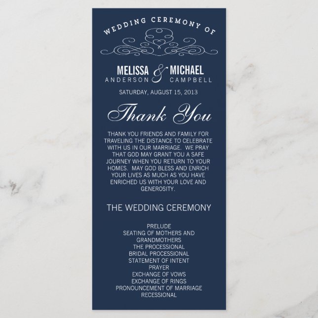 ELEGÂNCIA DE VINTAGEM | PROGRAMA DE CASAMENTO (Frente)