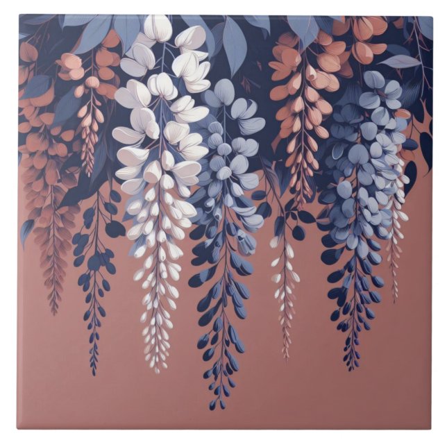 Elegância de Wisteria de marinho e Rosa (Frente)