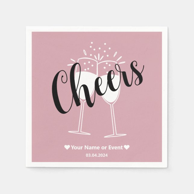 Elegância Discreta - Guardanapos Cheers Rosa Enevo (Frente)