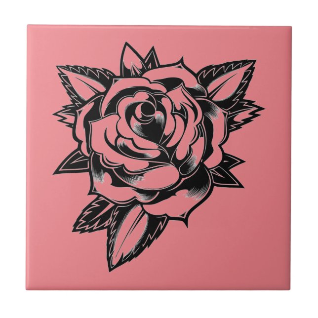 Elegância do eterno para a sua tatuagem de Rosa re (Frente)