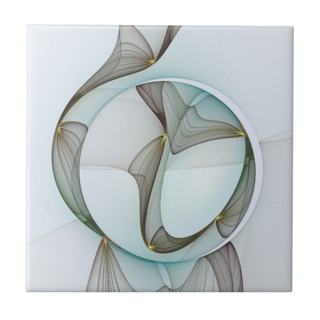 Elegância Dourada abstrato Moderna Turquesa Brown (Frente)