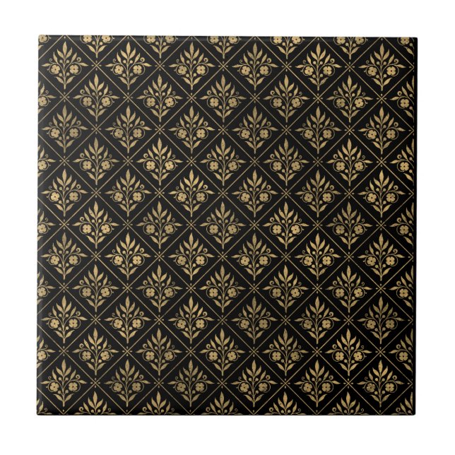 Elegância Dourada – Preto e Dourado Botânico Sem C (Frente)