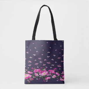 Elegância Edgy com a Bolsa Floral Preta
