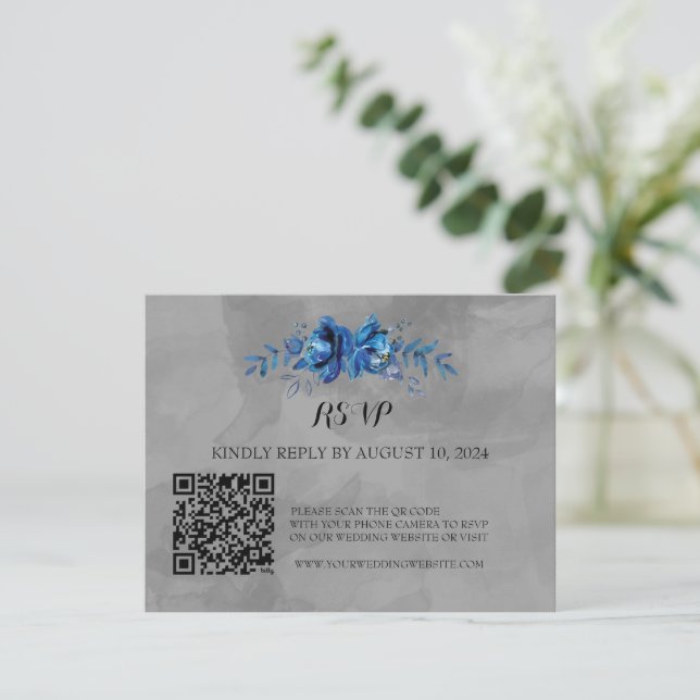 Elegância em Bloom: RSVP de Código QR (Em pé/Frente)