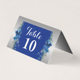 Elegância em cartão azul e prateado dobrado