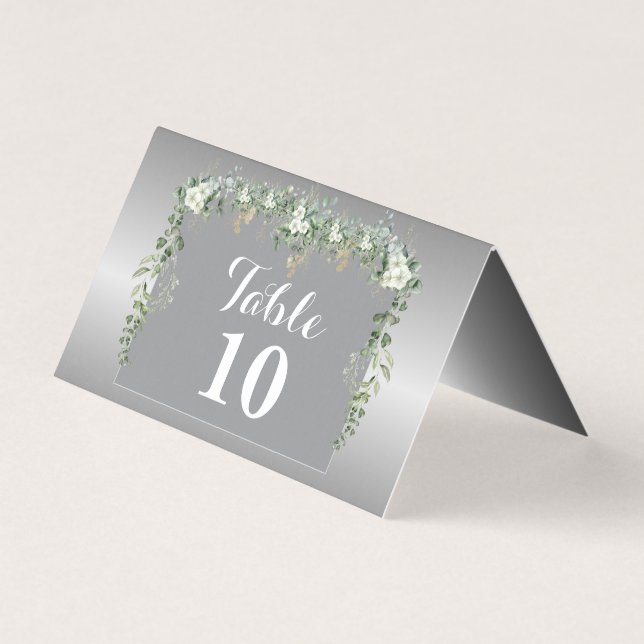 Elegância em cartão azul e prateado dobrado (Frente)